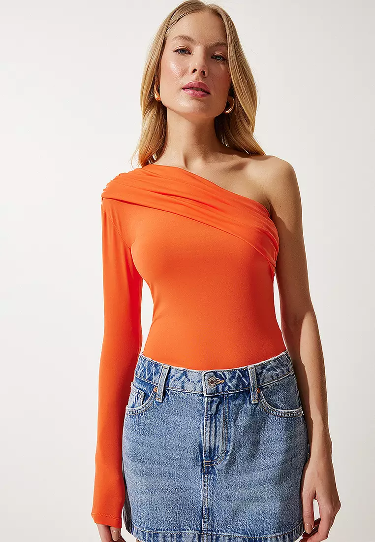 One Shoulder Ruched Blouse