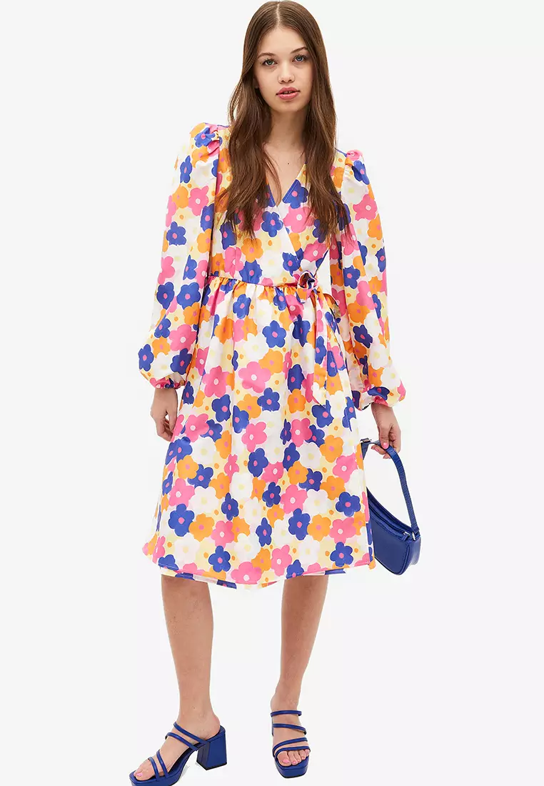 Buy Monki Satin Babydoll Wrap Dress Online ZALORA Malaysia
