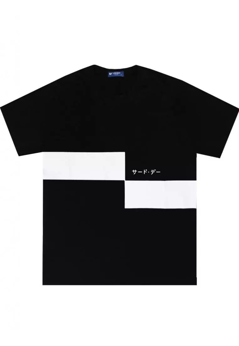 MTI32 Kaos T-Shirt Pria Instacool Gant Chart Katakana Hitam