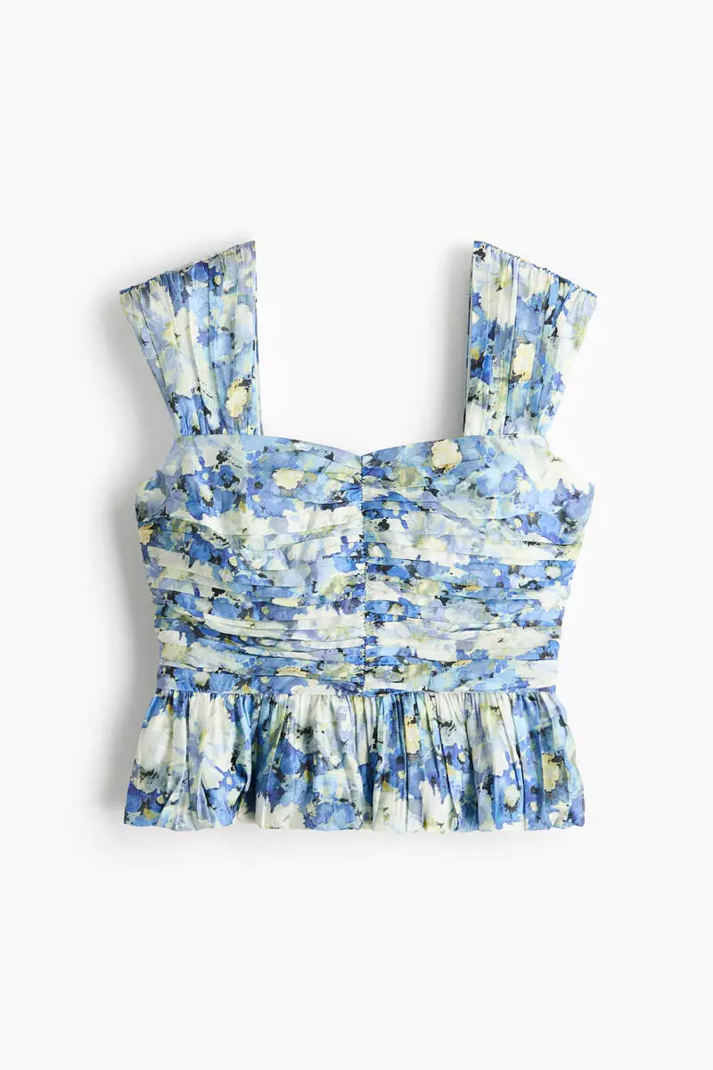 Gathered peplum top