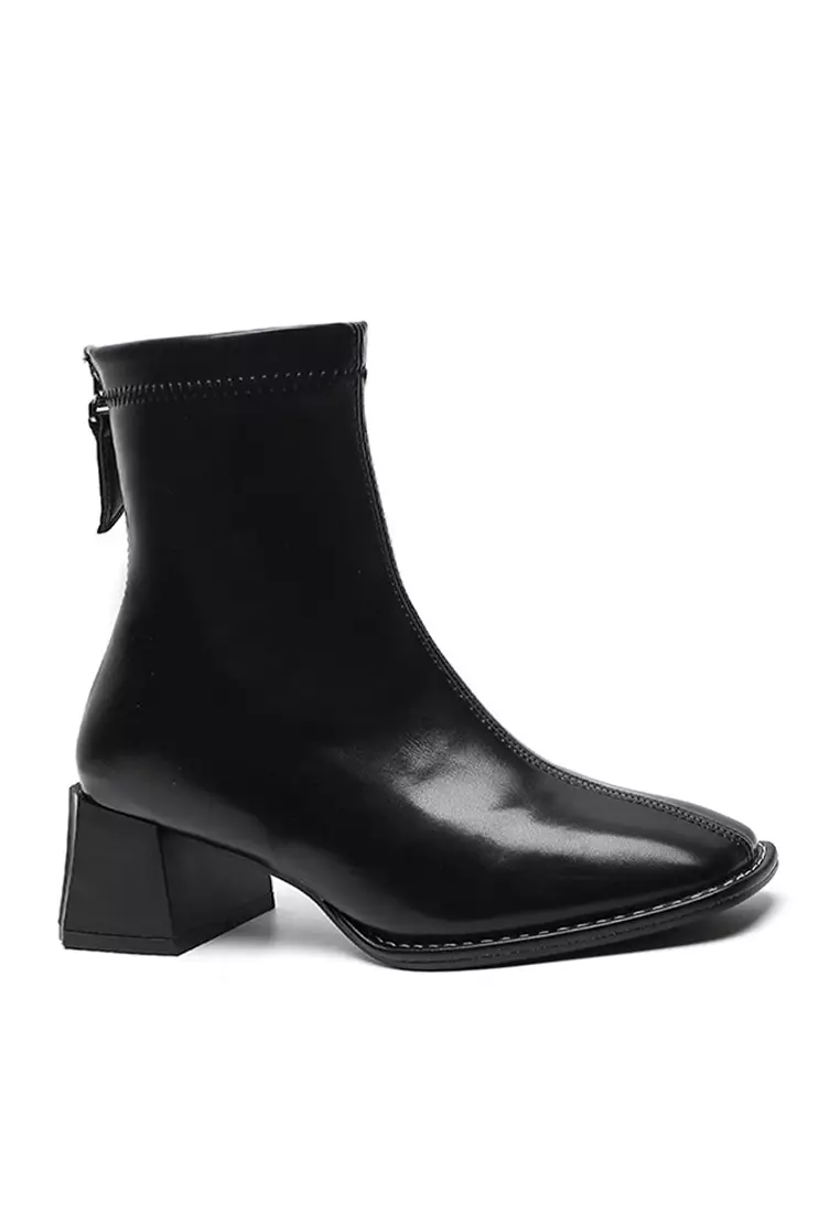 Discount on Twenty Eight Shoes  shoes - SKU: Microfiber Leather Block Heel Martin Boots Ww1028