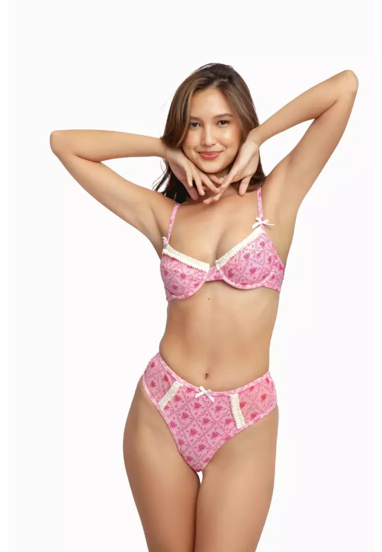 Caroline Frilled Underwire Top / Blushing