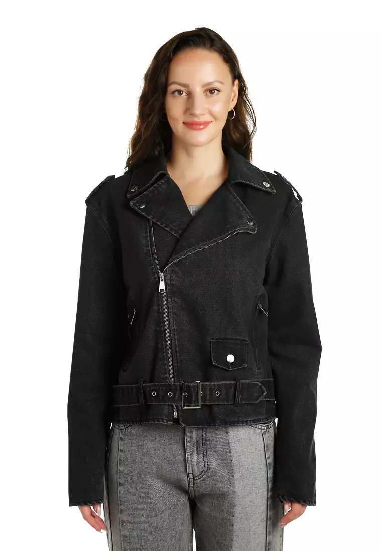 Buy London Rag Denim Biker Jacket In Black 2025 Online ZALORA