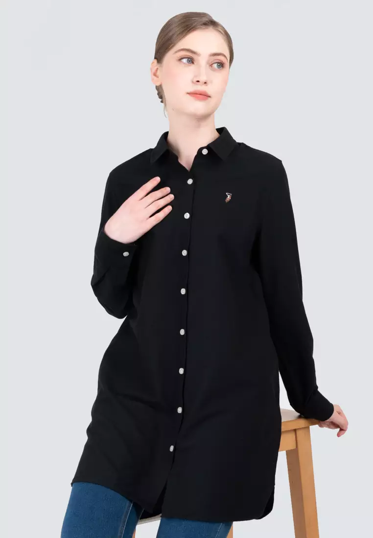 Polo Haus - Women’s Oxford Long Sleeve Shirt Dress WBSDE001