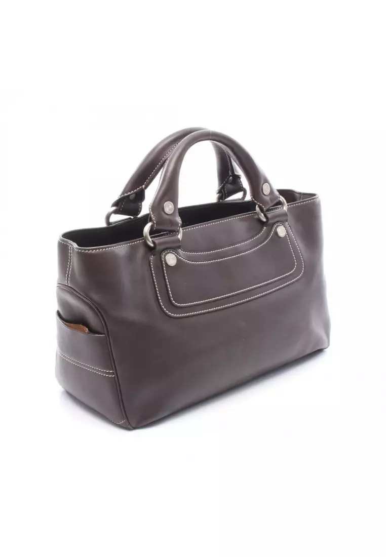 Pre-Loved Celine boogie bag Handbag leather Dark brown