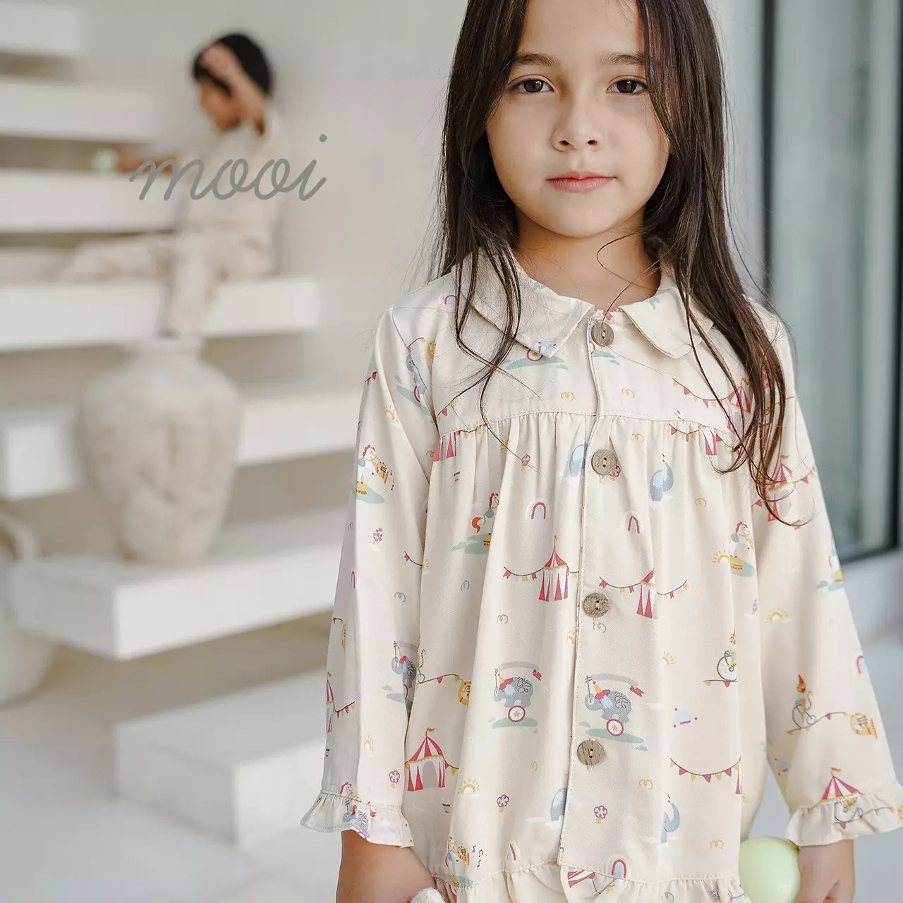 Mooi Piyama Panjang Anak Baju Tidur Cheryl Anak Long Pajamas Kids - Blue