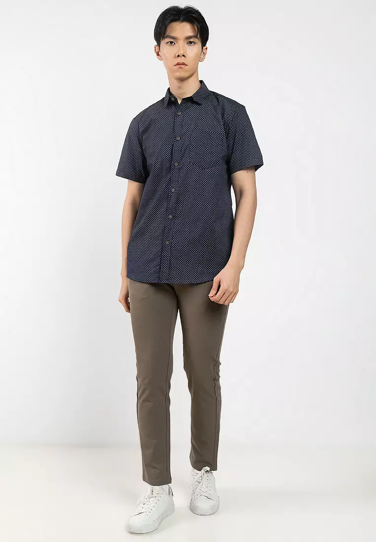 Micro-Printed Short Sleeve Shirts