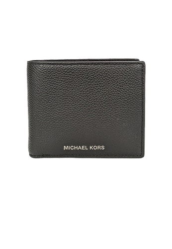 MICHAEL KORS black Michael Kors Cooper Pebbled Leather Billfold Wallet With Passcase 36F9LC0F2L Black 37087AC23D4430GS_1