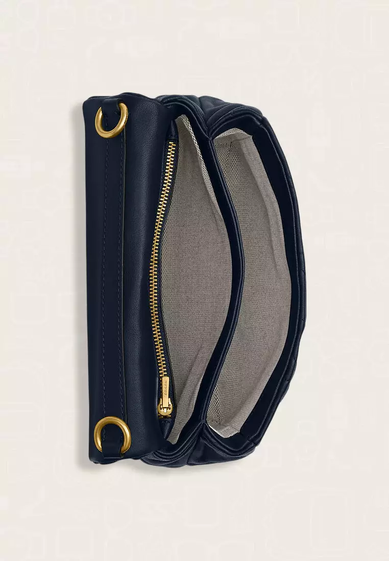 Coach Times Square Tabby Shoulder Bag With Quilting Dare Navy