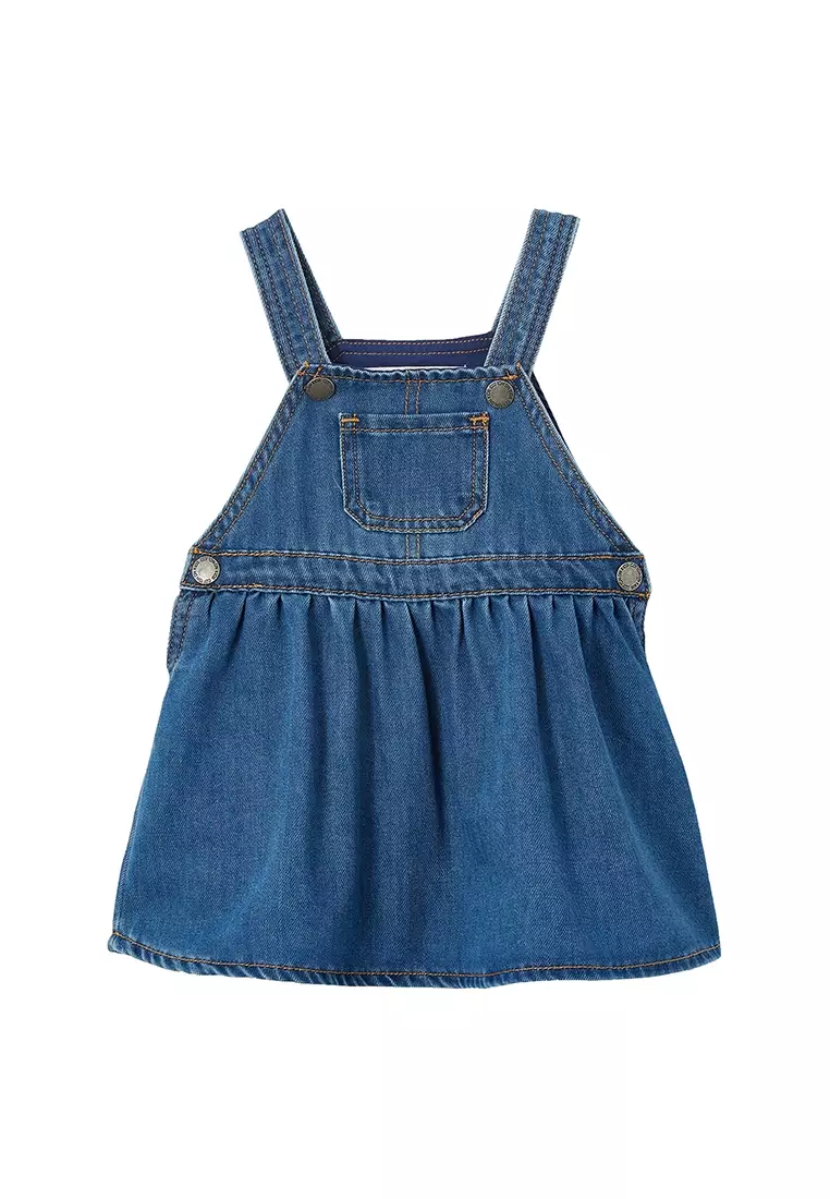 Denim pinafore dress cotton on sale on