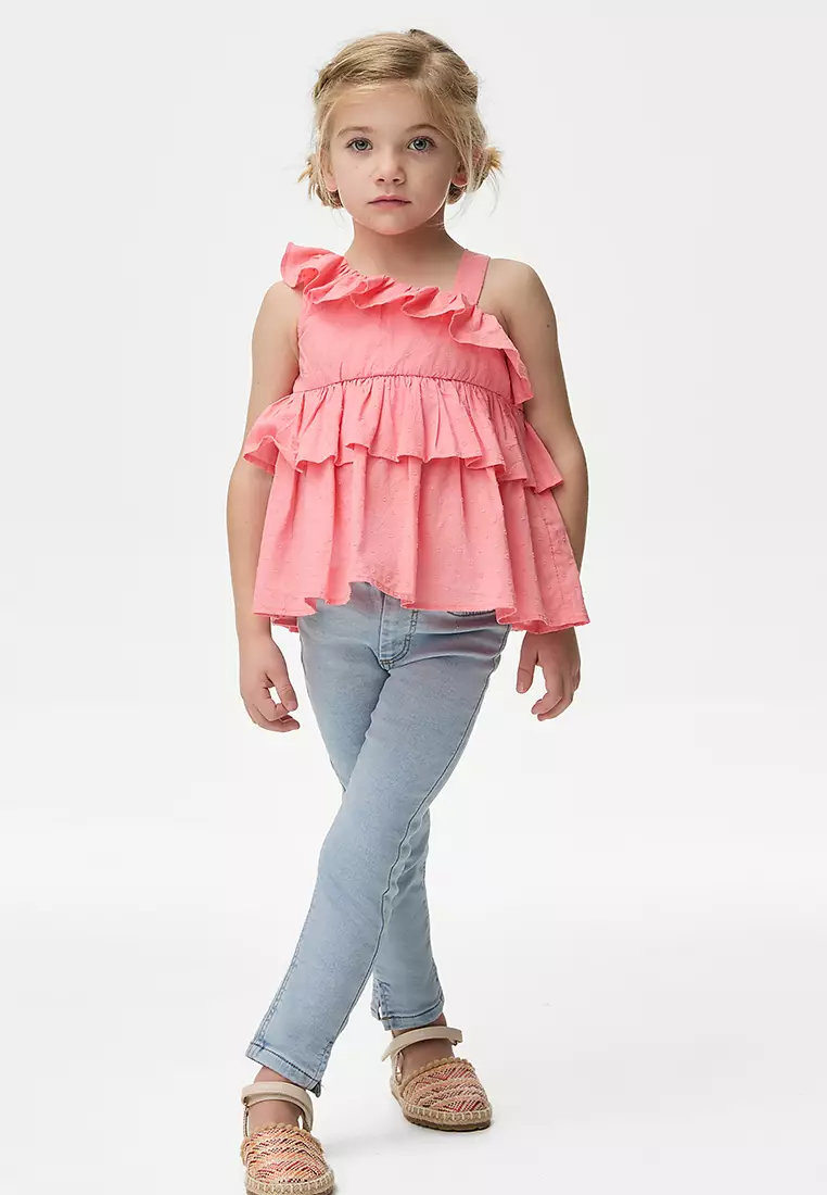 Pure Cotton Frill Blouse