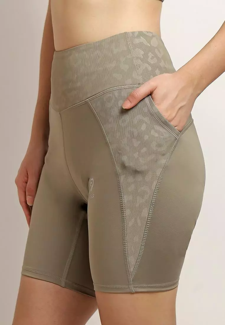 Fitwear - Legging / Celana Pendek Olahraga VEXANA PRINTED WAIST - CHEETAH SAND