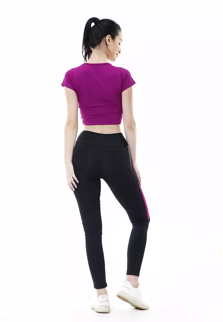 Jovita One Set Atasan Bawahan Baju Senam Aerobik Relaxed Fit - Ungu Muda