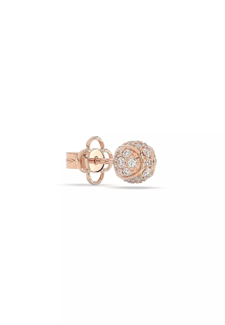 Racket & Ball Duo Stud Earrings in Vermeil Rose Gold D/E-VVS/VS (0.37ct TDW)