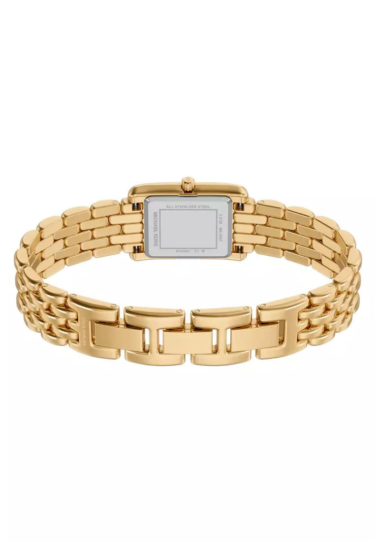 Michael Kors Women's Essex Analog Watch ( MK4997 ) - Quartz, Gold Case, Retangle Dial, 18 MM Gold Stainless Steel Band