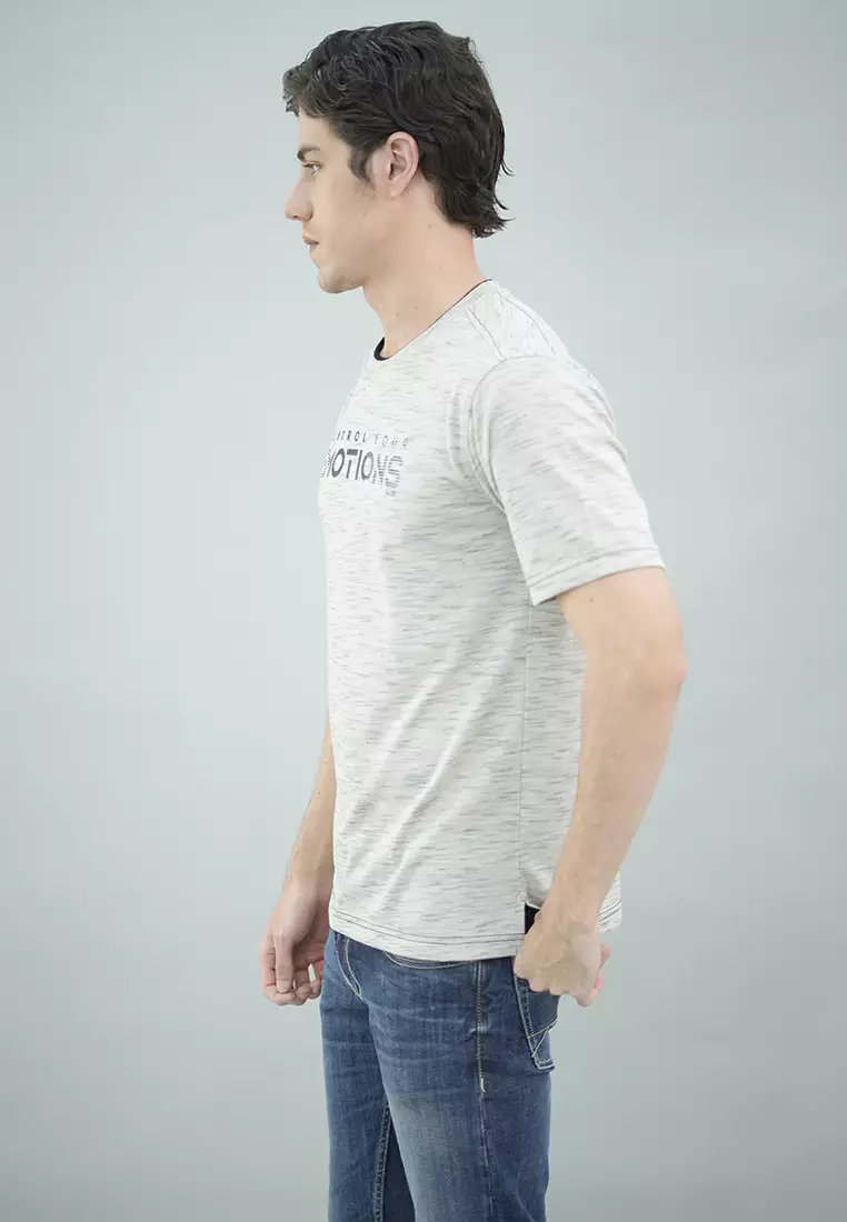 LGS - Kaos Casual Pria Lengan Pendek Motif Sablon Regular Fit - CTS.223.S3221.01.C