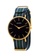 Massa Collections blue and multi Grace 41mm Black Gold w/ Turquoise Nato Quartz Watch 4DC1DAC75D0473GS_1