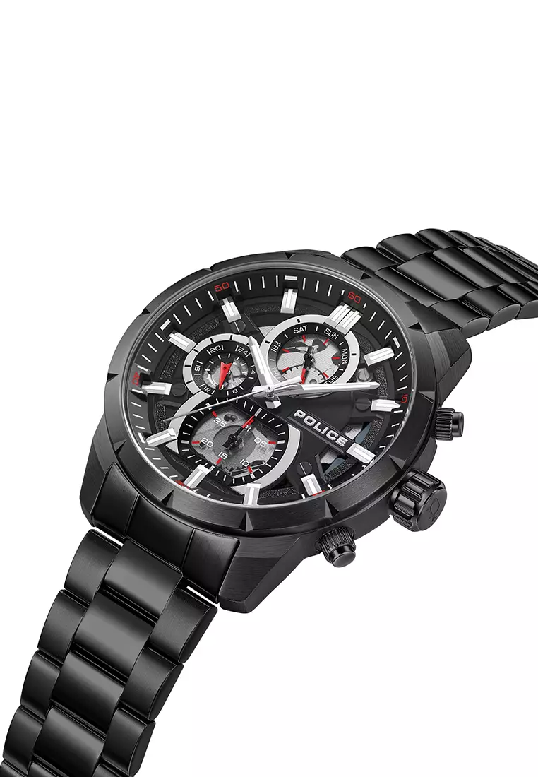 Police Neist Black Stainless Steel Analog Quartz Watch For Men PPEWJK0021806