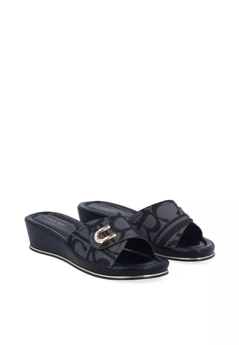 Black CR Harper Wedge Flats