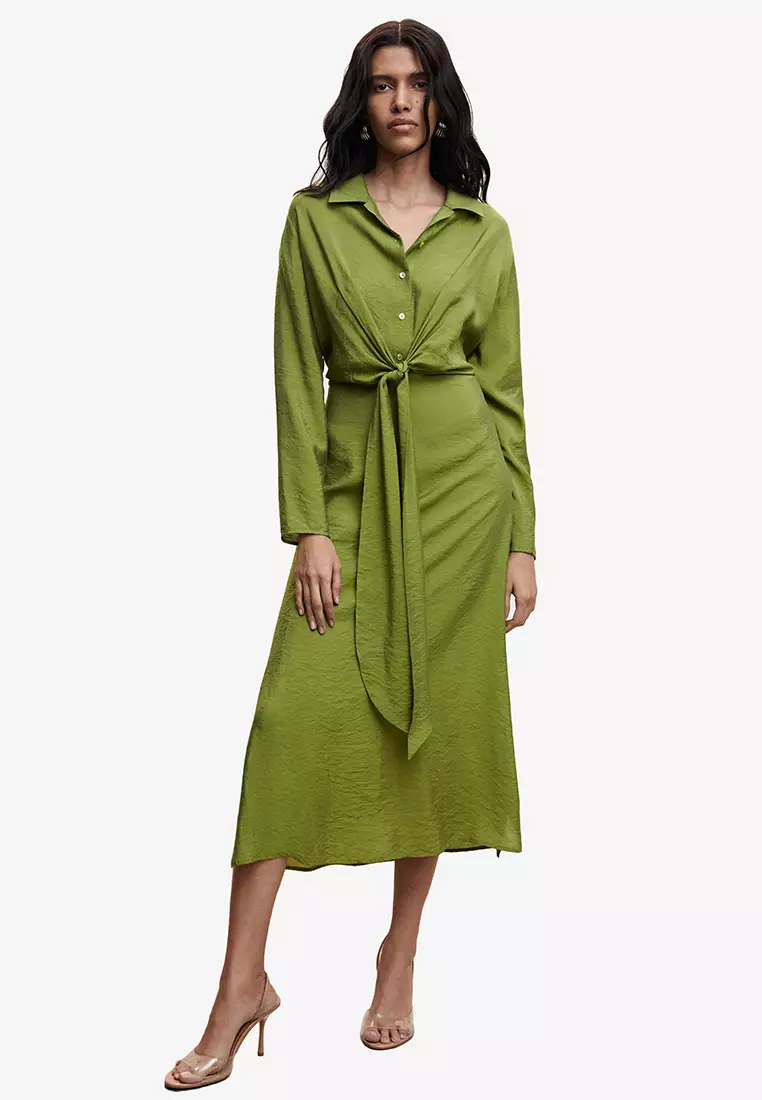 Knot detail 2024 shirt dress