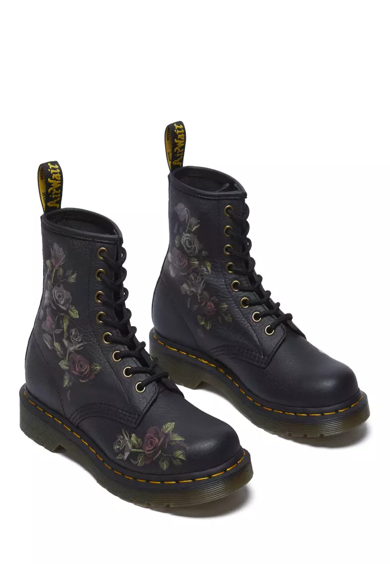 1460 Decayed Roses Leather Lace Up Ankle Boots