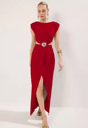 slim fit dress slacks Hong Kong Cowl Neck Maxi Dress with Bandeau Open Back Black / Medium