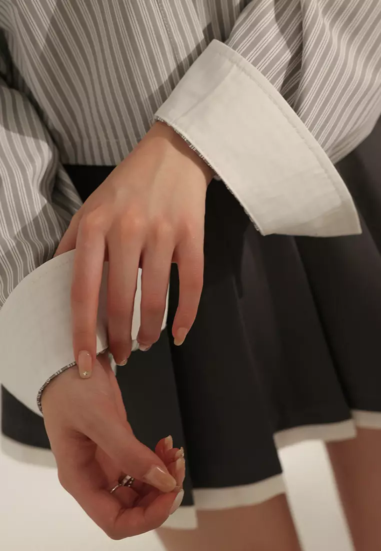 Cropped Bi-Colour Shirt