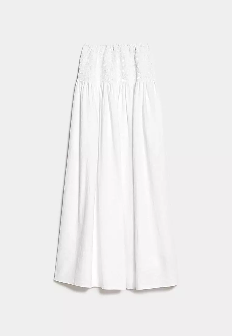 Linen Rich Maxi A-Line Skirt