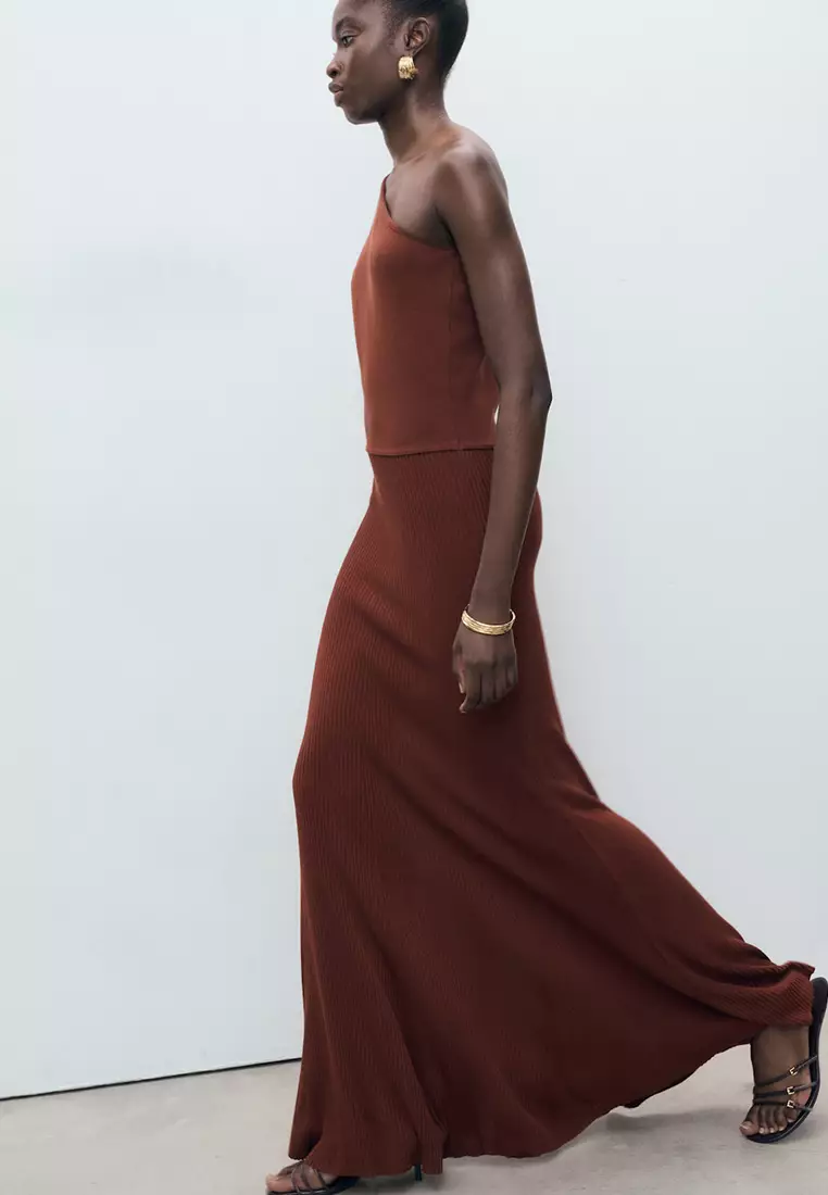 Asymmetrical Combined-Knit Dress