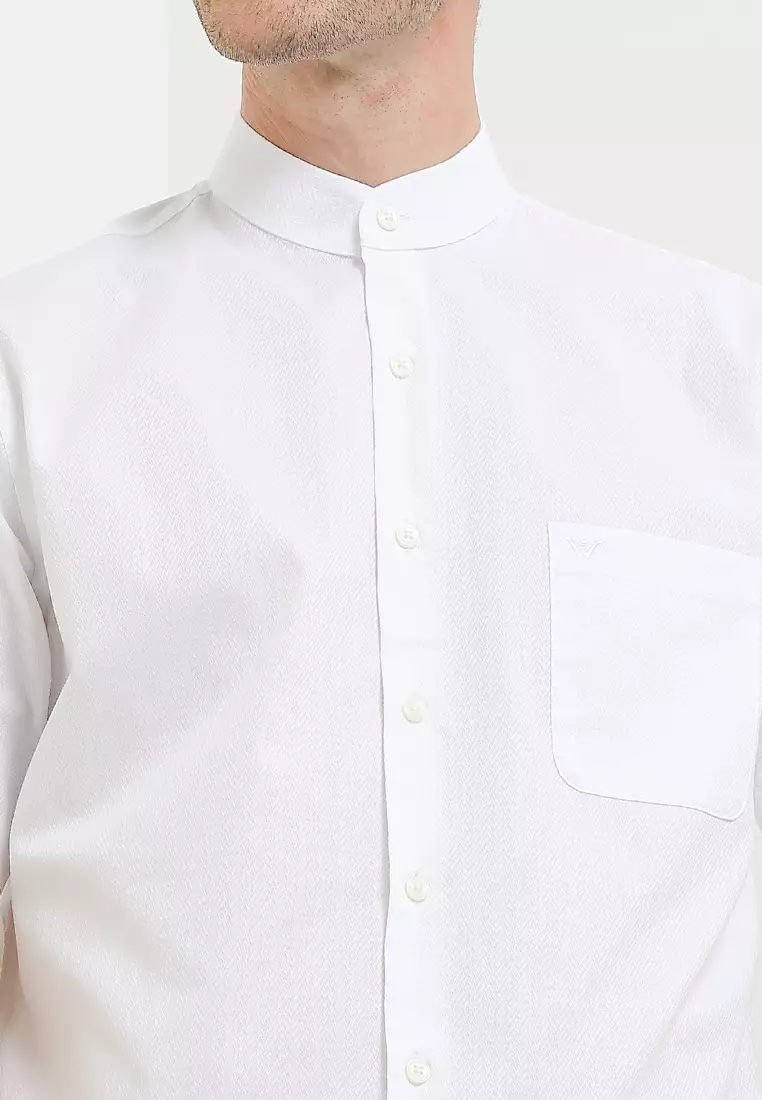 Ethan White Kemeja Koko Lengan Pendek Pria Shanghai Clean Slate - White