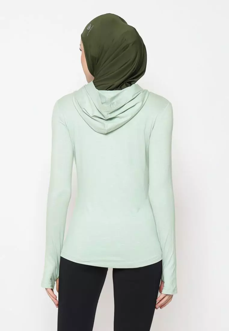 Fitwear - Kaos Olahraga Wanita ATALIA BASIC HOODIE LS - MINT