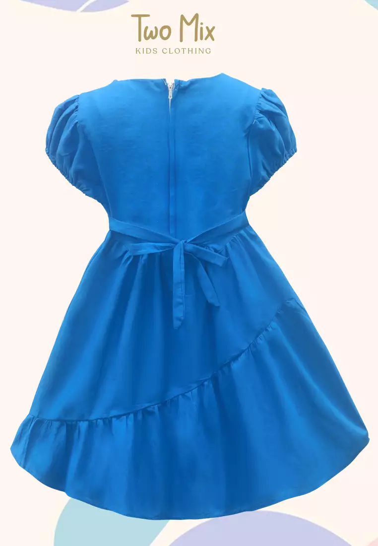 Two Mix Daster Dress Anak Perempuan 2023 - Baju Daster Anak Cewek 1-12 Tahun 4354 - Colour Biru