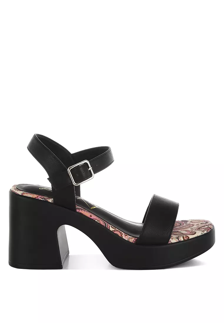 Discount on London Rag  shoes - SKU: Faux Leather Pin Buckle Platform Heels in Black