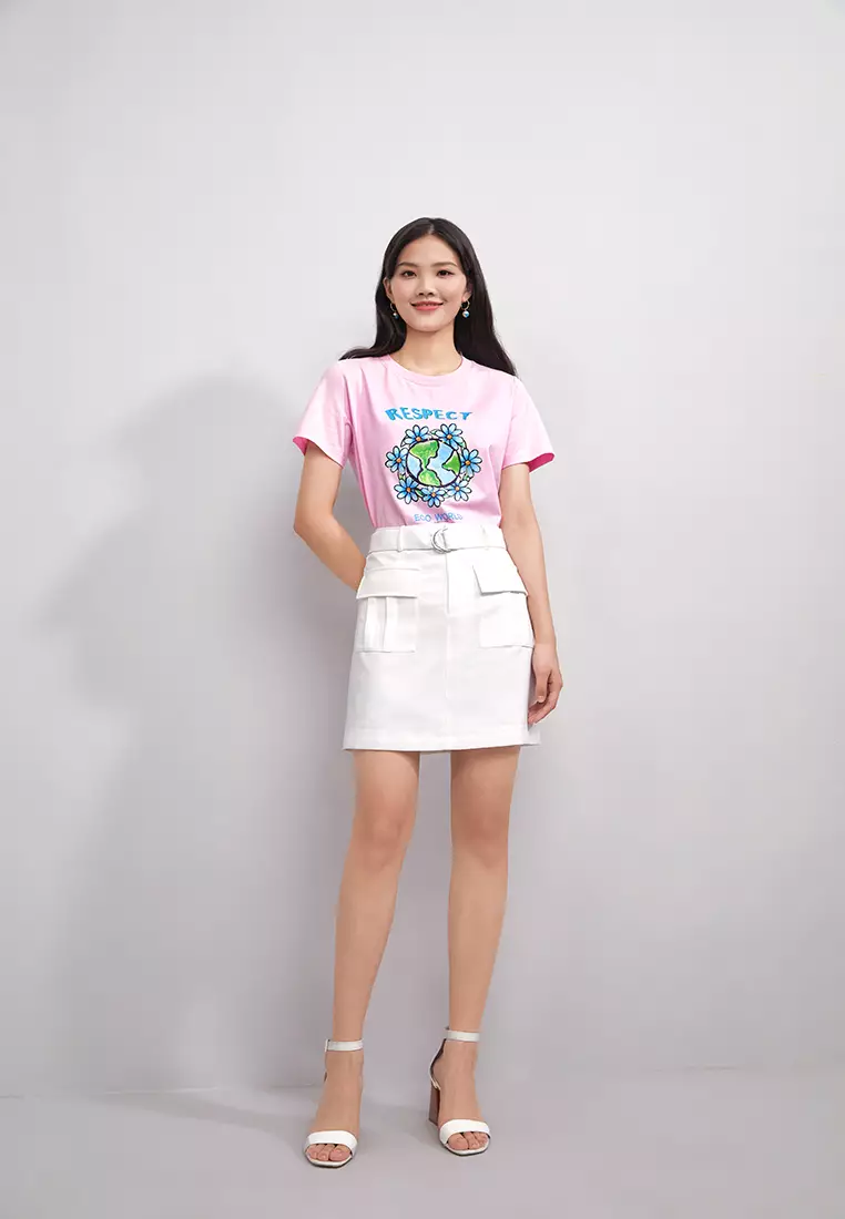 A-Line Short Skirt with Front Pockets