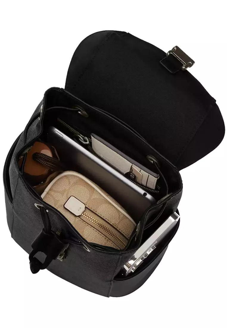 Racer Pack Bag In Signature in Charcoal/ Black CT712