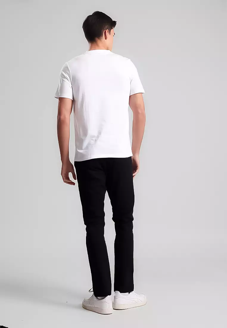 MANZONE - Kaos Lengan Pendek Pria Miller 01 Slim Fit - White Colour White