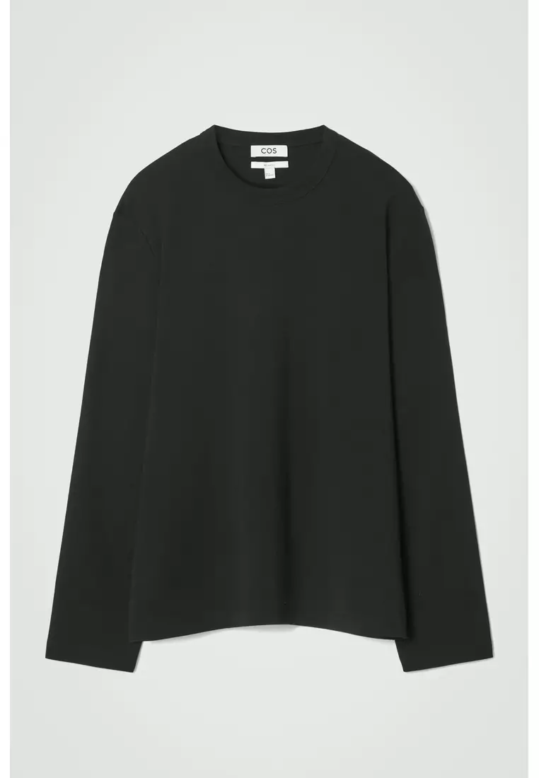 RELAXED JERSEY INTERLOCK LONG-SLEEVED T-SHIRT