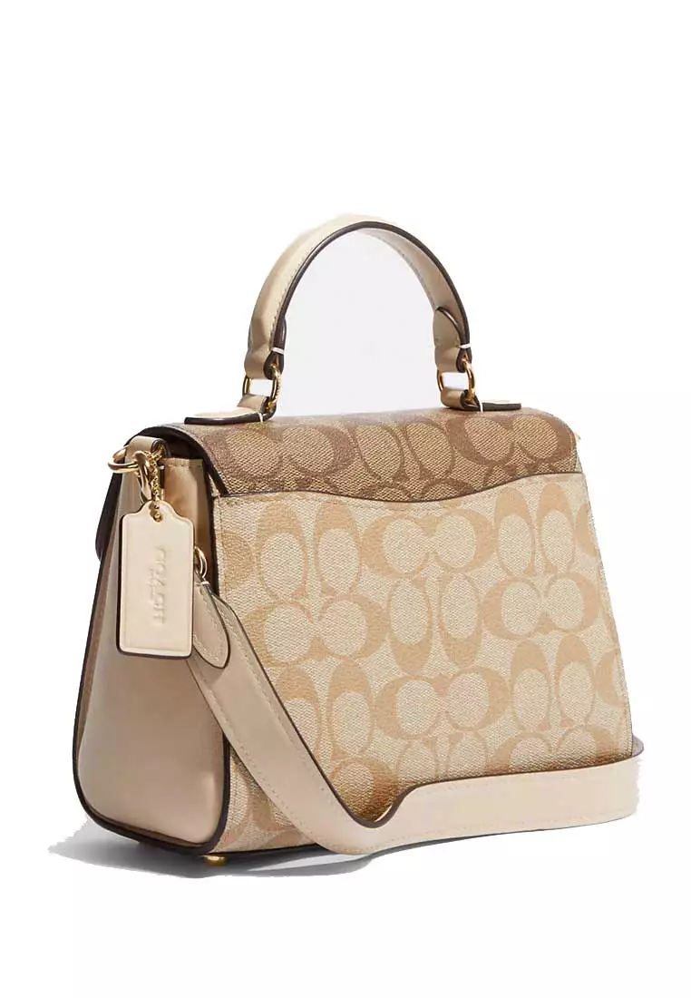 Episode 53: Coach Morgan Top Handle Satchel In Blocked Signature Canvas in  Light Khaki Multi Review 