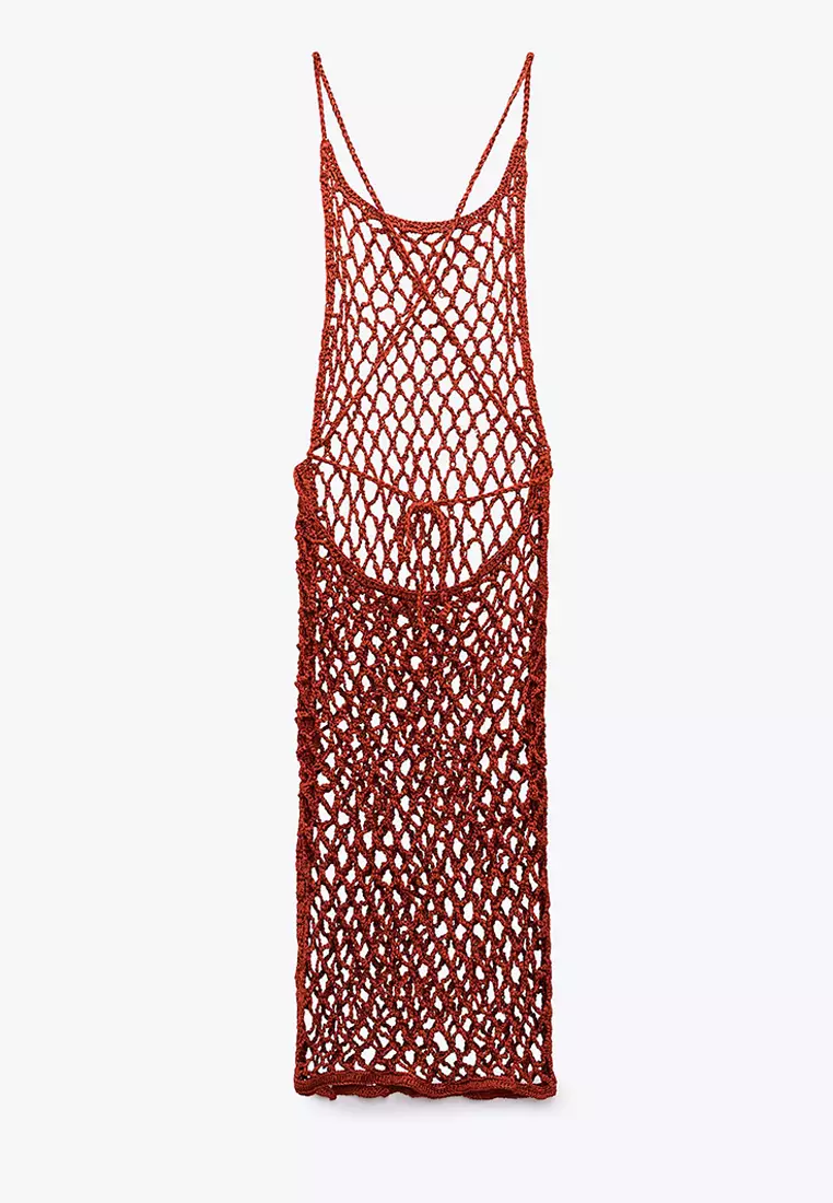 ZARA Crochet Dress Featuring A Round Neckline 2025 Buy ZARA