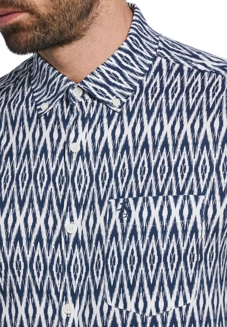 Cotton Twill All Over Diamond Print Shirt