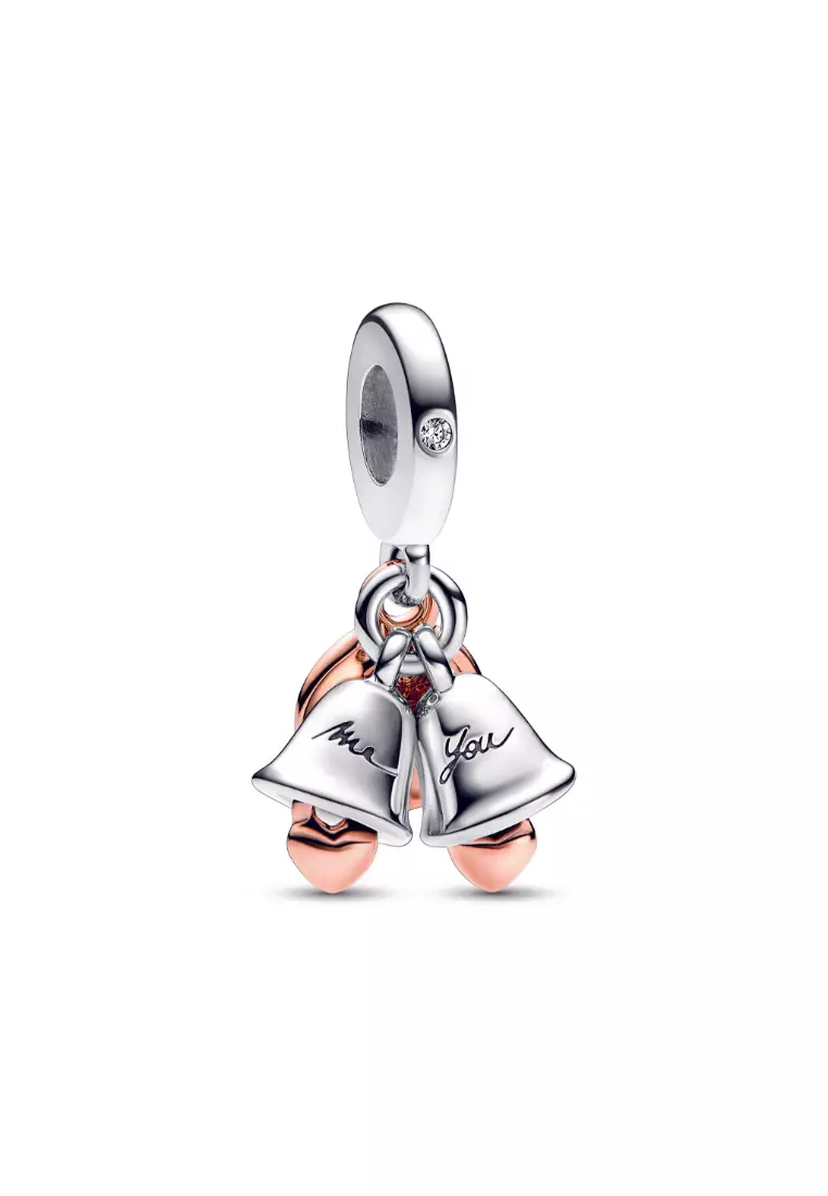 Two-tone Wedding Bells Double Dangle Charm