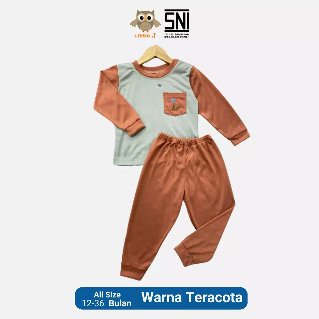 Little J Baju Tidur Piyama Anak Setelan Anak Perempuan Lengan Panjang SNI Bahan halus