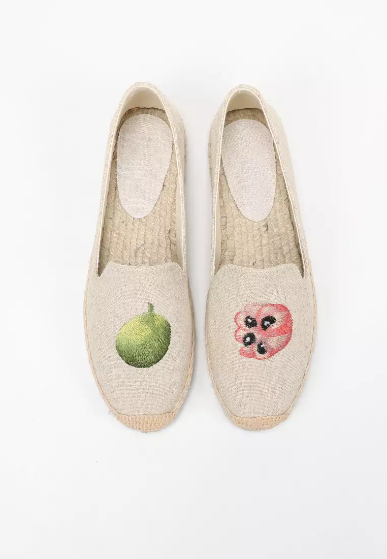 Embroidered Linen Espadrilles HB012