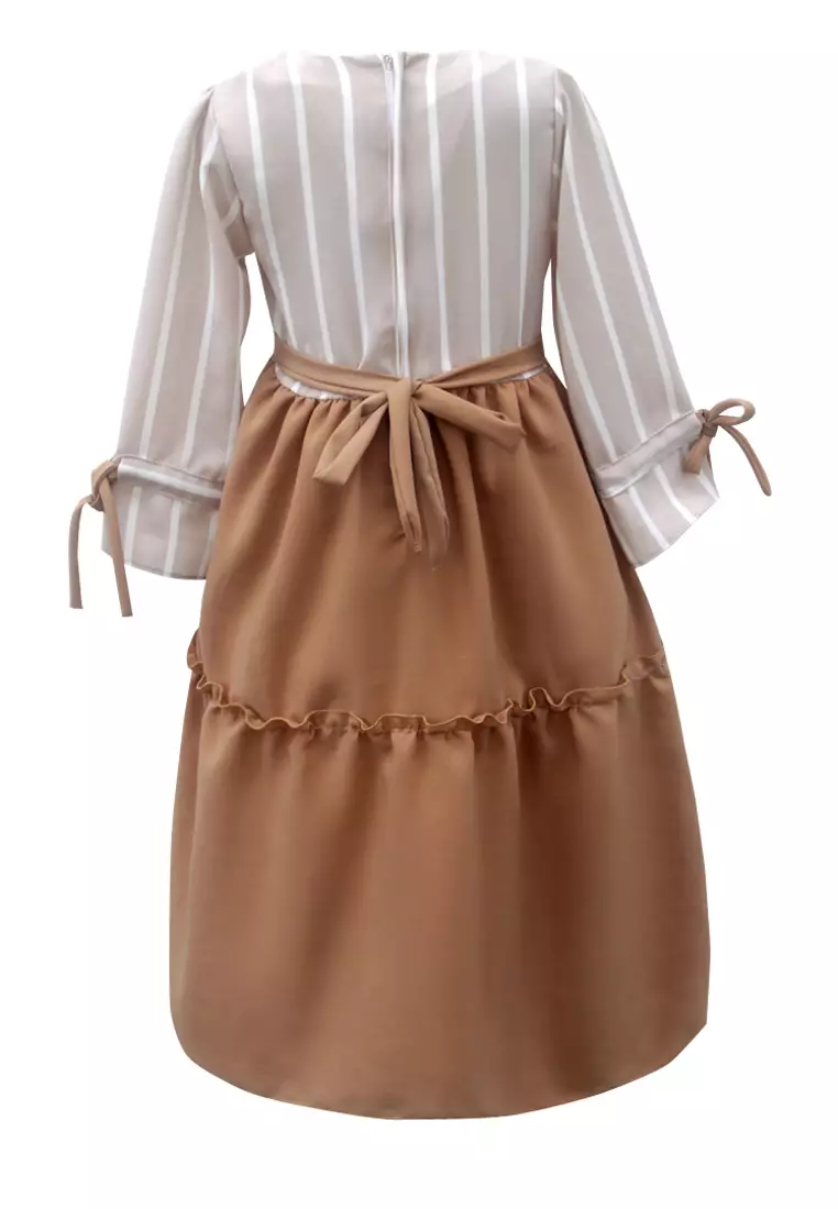 Two Mix Gamis Anak Perempuan Fashion Bahan Kain Wolvis + GRATIS Jilbab Anak 4149