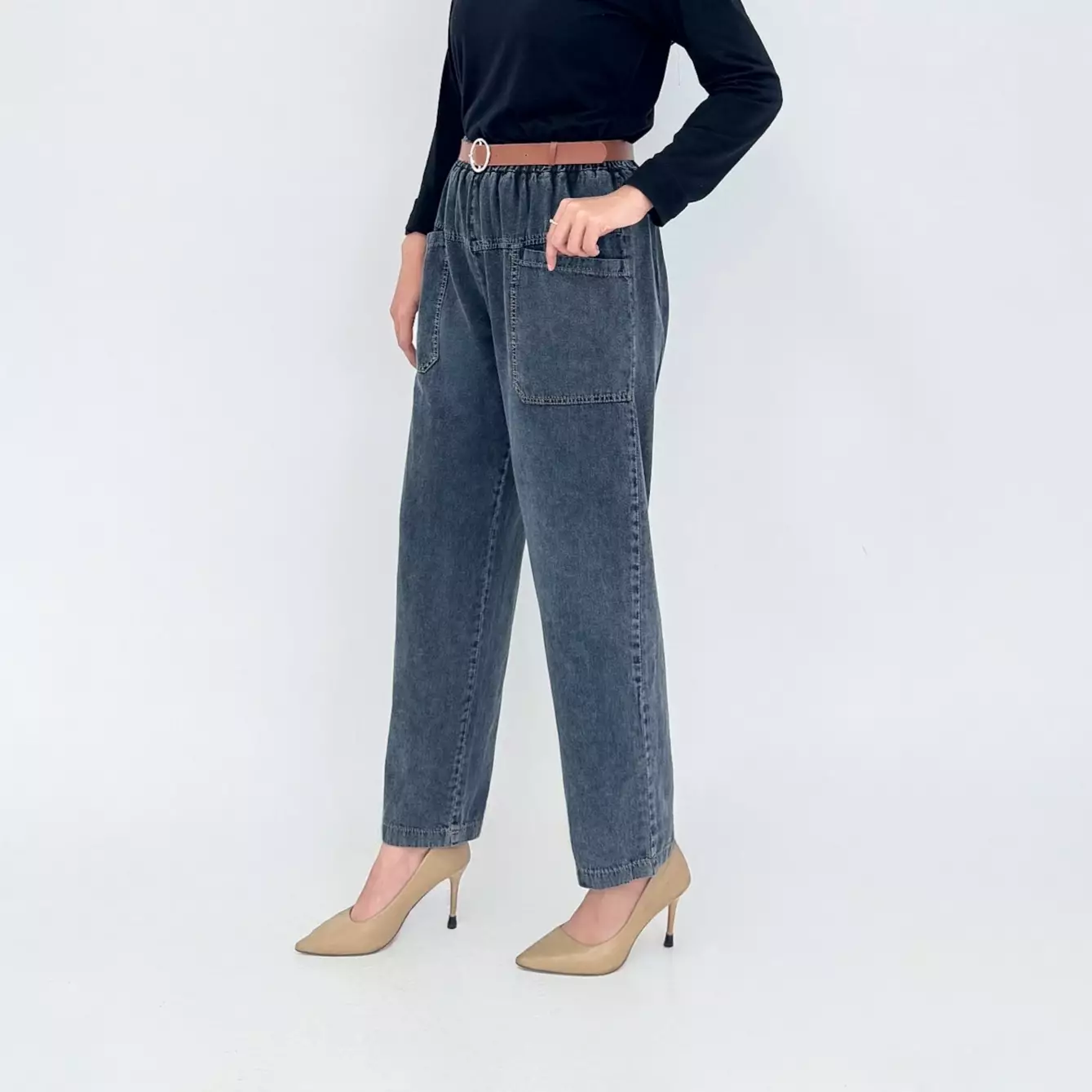 IZZA BAGGY DENIM PANTS Celana Panjang Soft Jeans Wanita