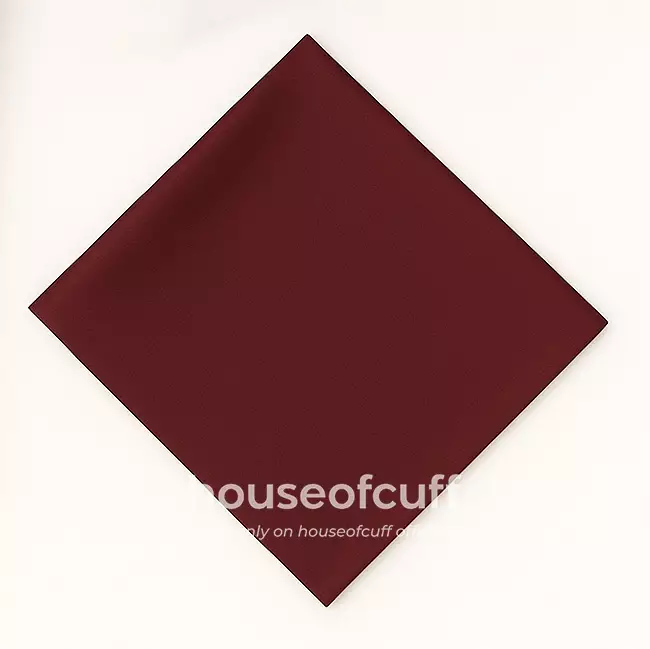 Houseofcuff dasi panjang dasi kupu pocket square satin Burgundy