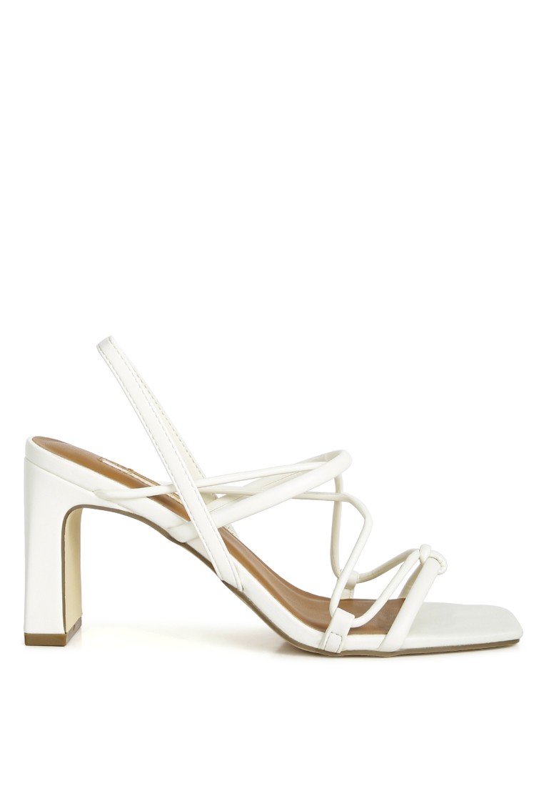 Taupe Slingback Mid Heel Block Sandals
