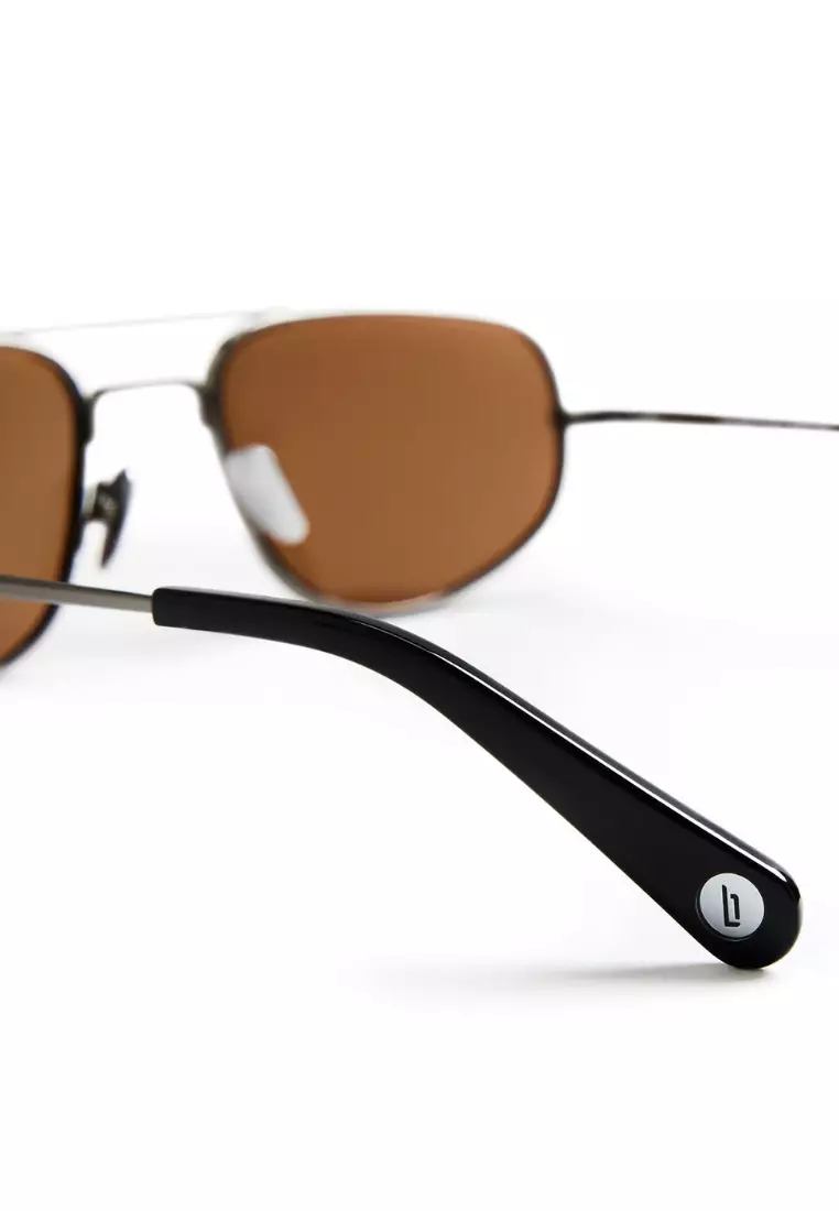 Sonnenbrille Yacht Rock Dark Silver Black  Brown