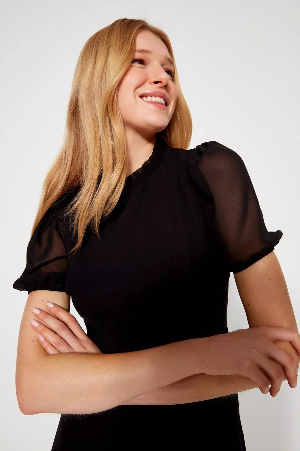 Flared Chiffon Dress