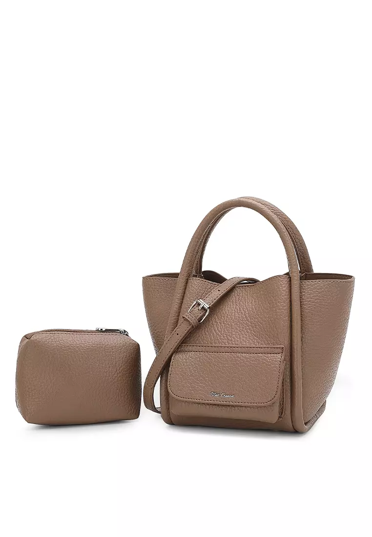 Women's 2 in 1 Top Handle Bag / Sling Bag / Shoulder Bag(手提包 / 吊帶包 / 斜背包) - 深褐色